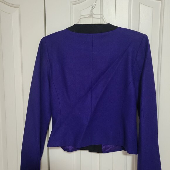 Vintage Women's Button Up Purple Blazer (Size: Large L) - Picture 4 of 6